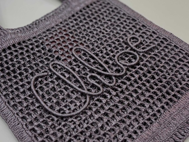 Chloe SUMMER straw and leather tote bag 0824P dark brown