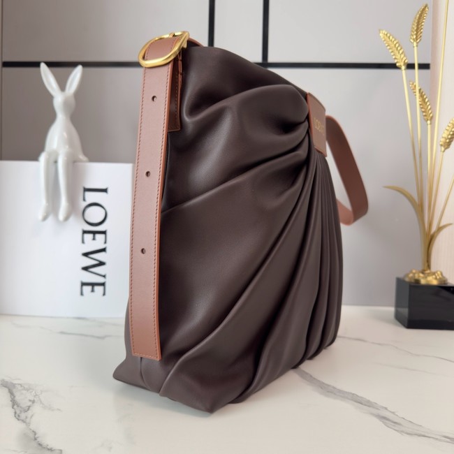 Loewe Leather Shoulder Bag 012537 dark brown