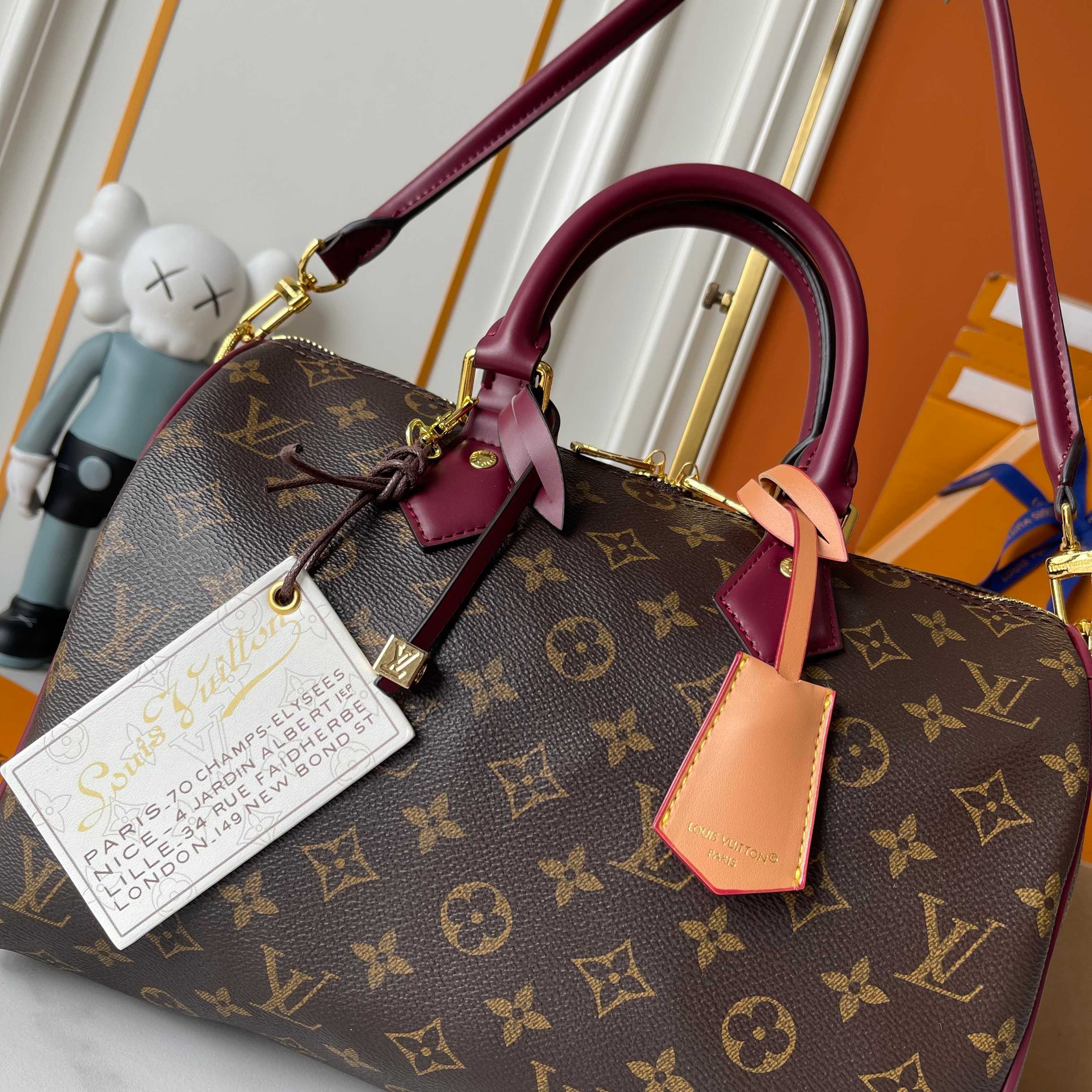 Louis Vuitton Monogram Canvas Speedy 30 Bandouliere M28379 Wine