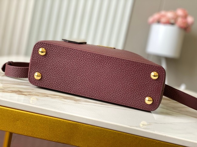 Louis Vuitton Capucines BB M89369 Grenat Red&gold Snake skin