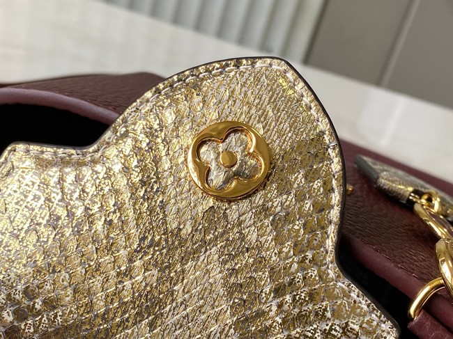 Louis Vuitton Capucines Mini M89369 Grenat Red&gold Snake skin