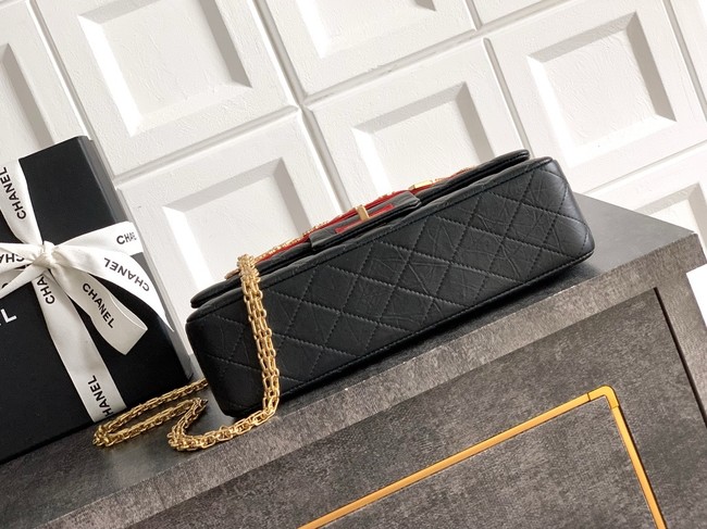 CHANEL Classic Handbag Lambskin CF1112 black&red