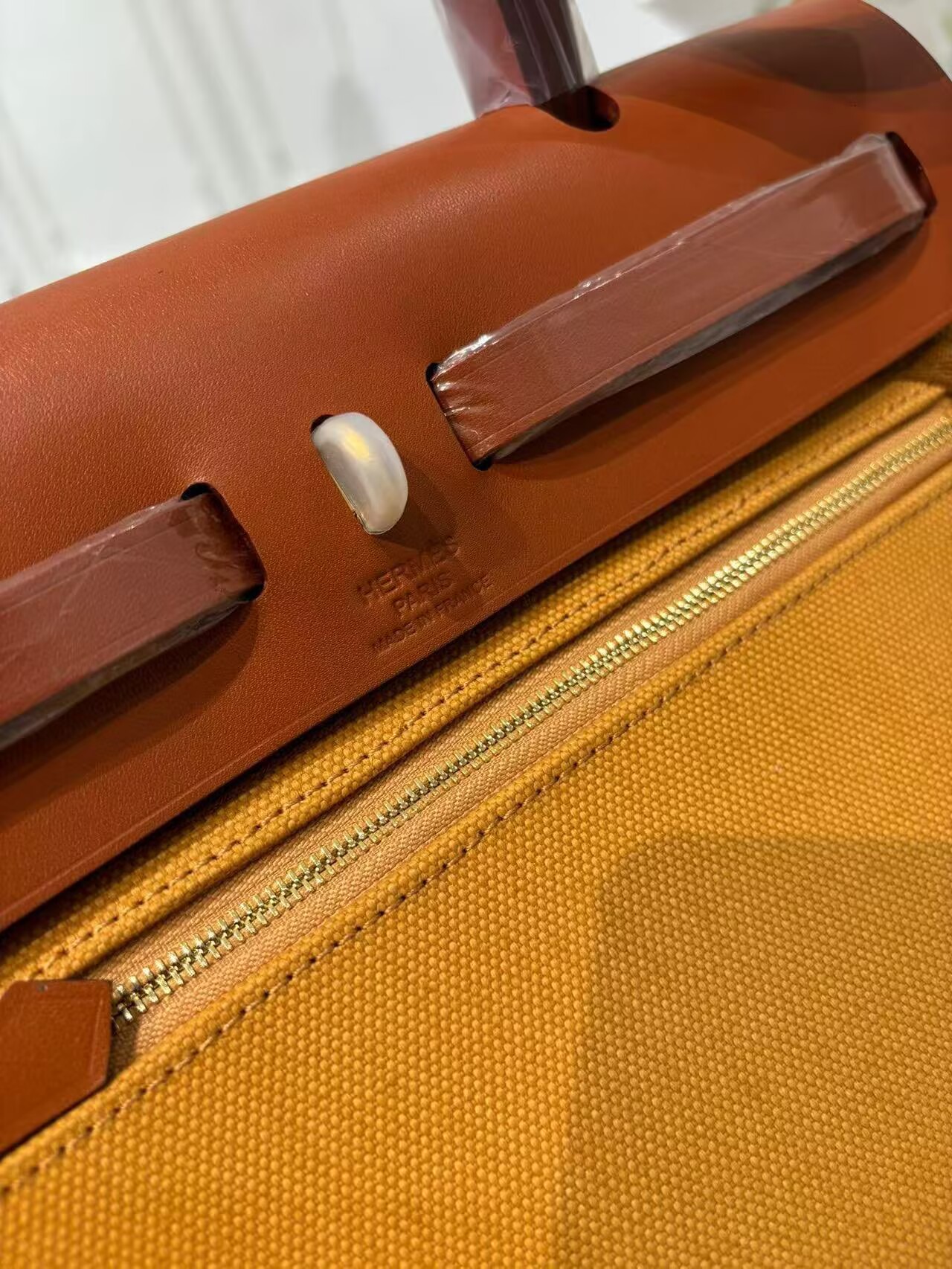 Hermes Herbag 31CM Original Canvas Leather & Calfskin 45987 Brown Hermes Herbag 31CM Original Canvas Leather & Calfskin 45987 Brown