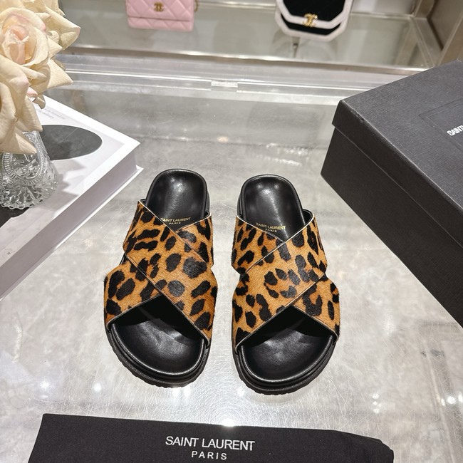 Saint Laurent NICHOLS slides in pony hair leather 08140-1