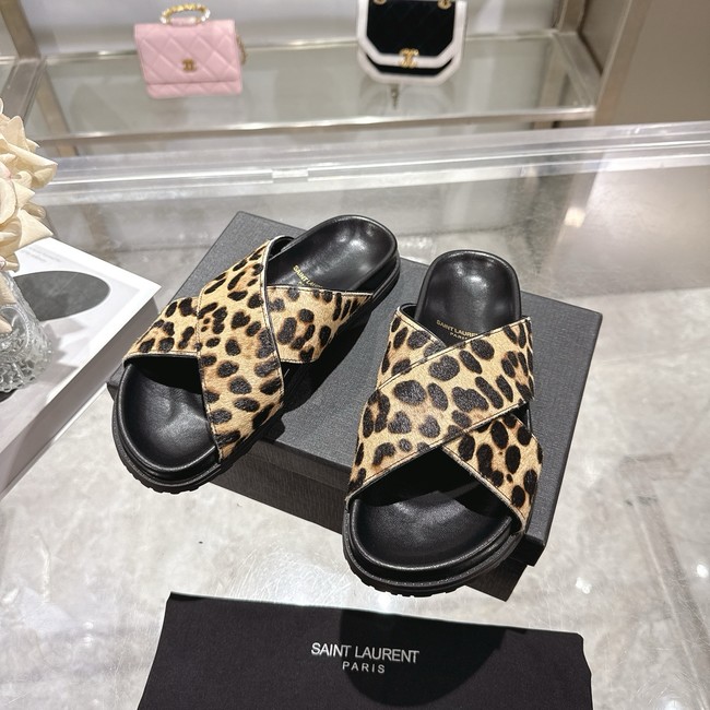 Saint Laurent NICHOLS slides in pony hair leather 08140-2