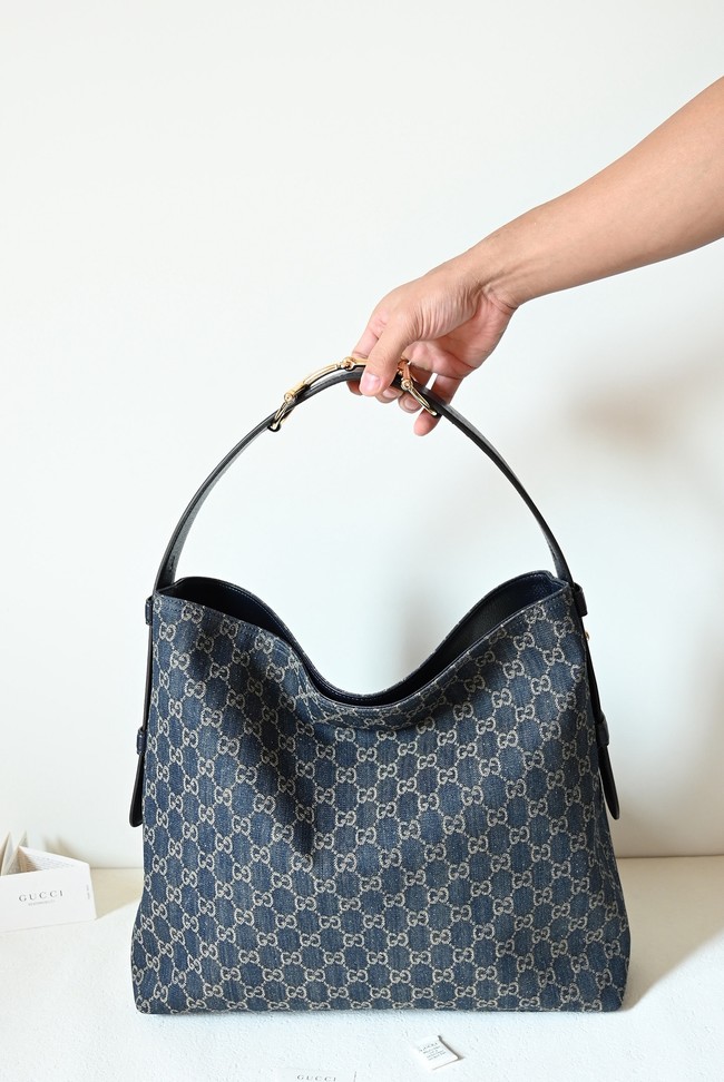 Gucci Beatrix large tote bag 850546 blue GG denim