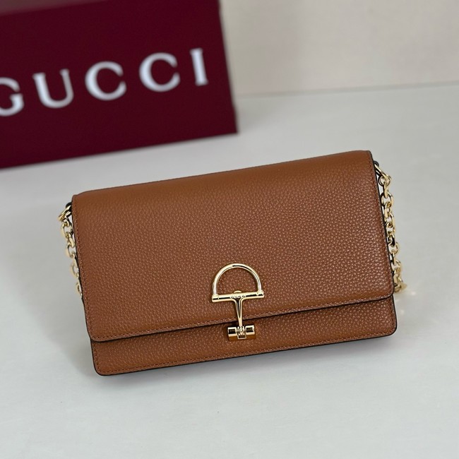 Gucci Half Horsebit wallet on chain 855654 brown