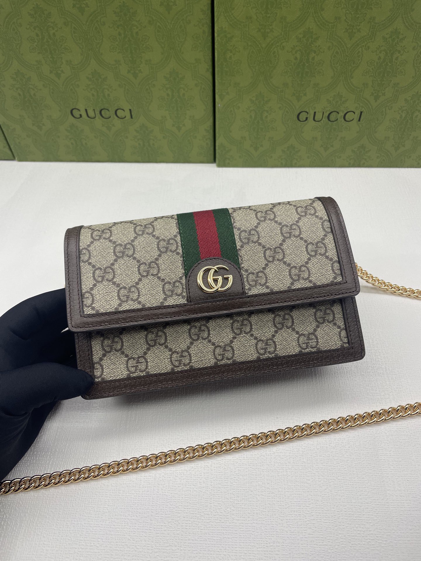 Gucci Ophidia GG Supreme Original Leather Bag 476079 Brown