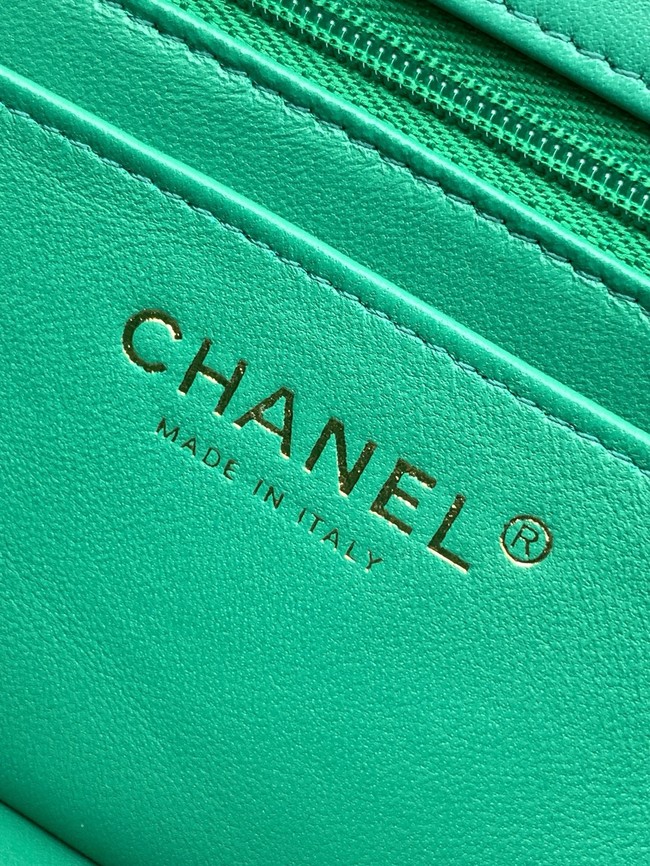 CHANEL Mini Flap Bag with Top Handle AP2431 green