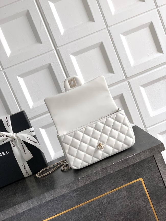 CHANEL Mini Flap Bag with Top Handle AP2431 white