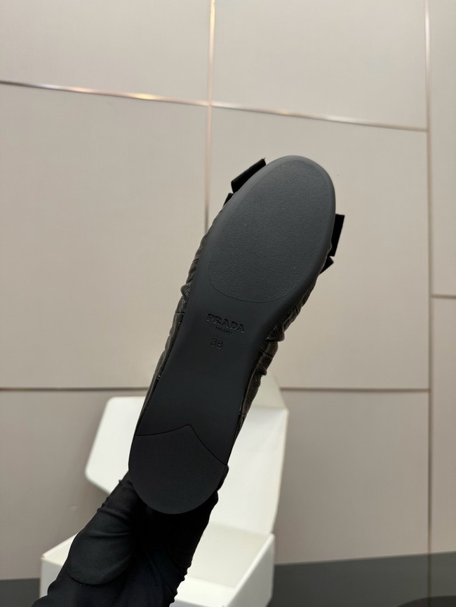 Prada Mordore nappa leather ballerinas with bow 55723-1