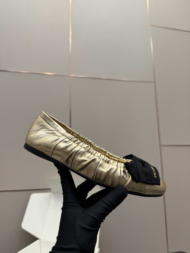 Prada Mordore nappa leather ballerinas with bow 55723-3