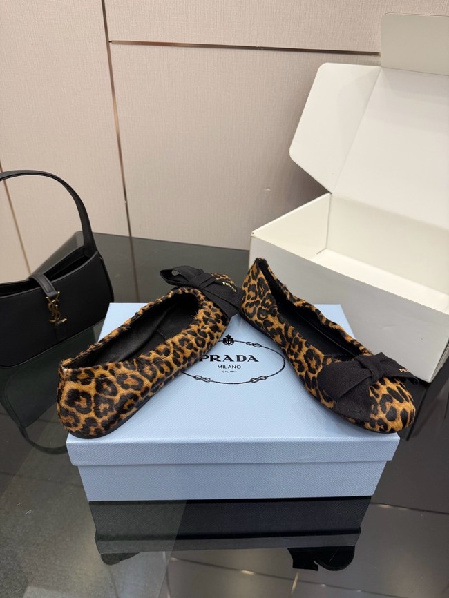 Prada Mordore nappa leather ballerinas with bow 55723-5