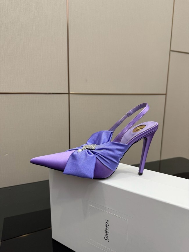 Saint Laurent AMALIA slingback pumps in satin crepe Heel 10.5CM 55726-11