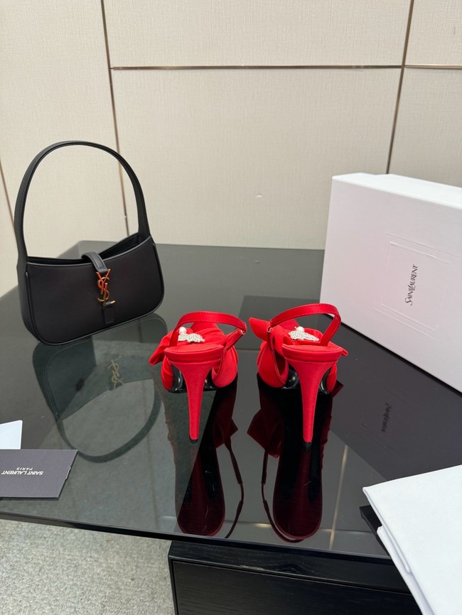 Saint Laurent AMALIA slingback pumps in satin crepe Heel 10.5CM 55726-6