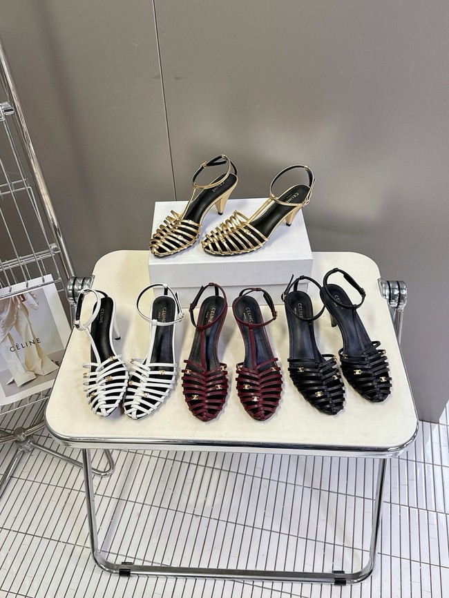 CELINE CAGE HEELED SANDAL IN GOATSKIN 36633-1