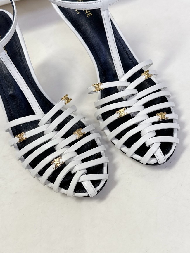 CELINE CAGE STRAPPY SANDAL IN LAMINATED LAMBSKIN 36657-2