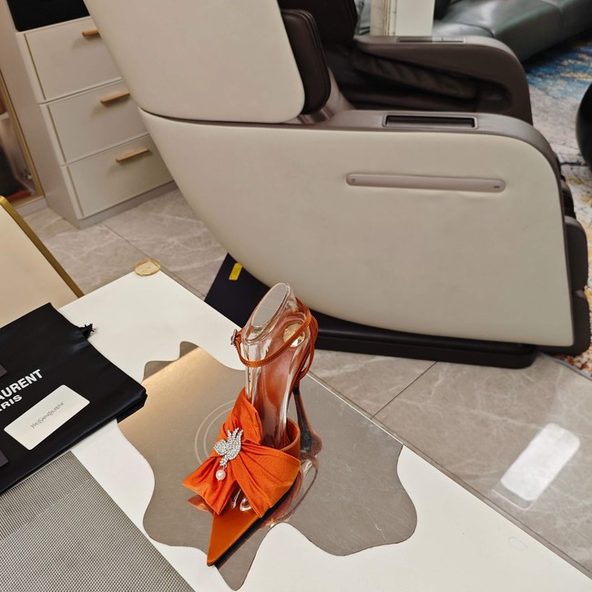 Saint Laurent AMALIA slingback pumps in satin crepe Heel 10.5CM 35964-1