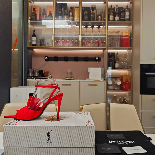 Saint Laurent AMALIA slingback pumps in satin crepe Heel 10.5CM 35964-5