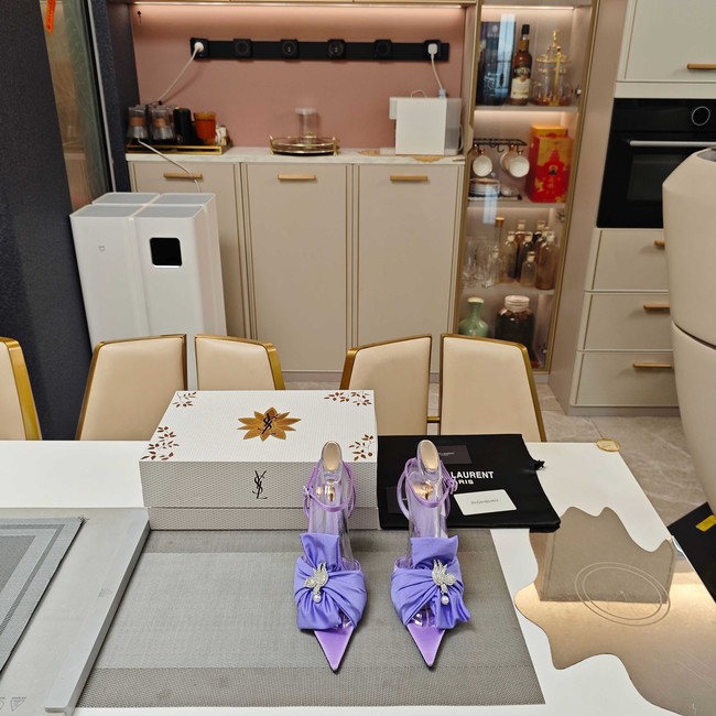 Saint Laurent AMALIA slingback pumps in satin crepe Heel 10.5CM 35964-8