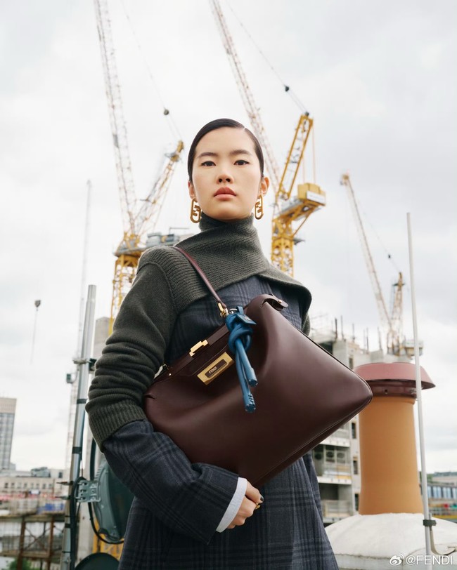 FENDI Way Medium Cowhide Bag 8BN367 wine red