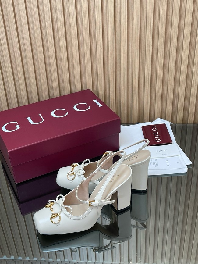 Gucci Womens slingback pump with Horsebit Heel 9.5CM 66924-6