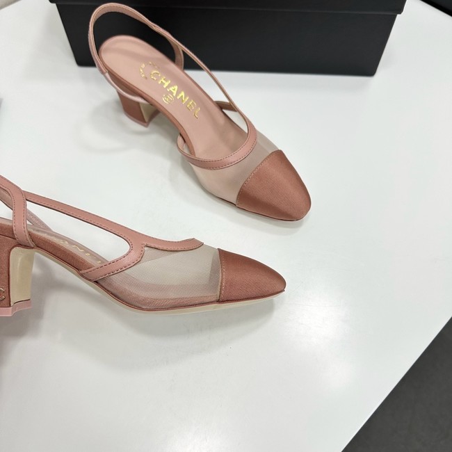 Chanel Slingbacks Mesh & Grosgrain Heel Height 65mm G31318-4