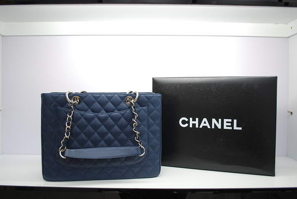 Chanel GST Caviar Leather Coco Bag A36092 Dark Blue Silver Chanel GST Caviar Leather Coco Bag A36092 Dark Blue Silver