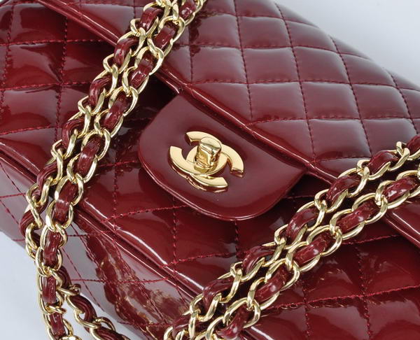 Cheap Chanel 2.55 Series Flap Bag 1112 Maroon Patent Leather Golden Hardware Cheap Chanel 2.55 Series Flap Bag 1112 Maroon Patent Leather Golden Hardware