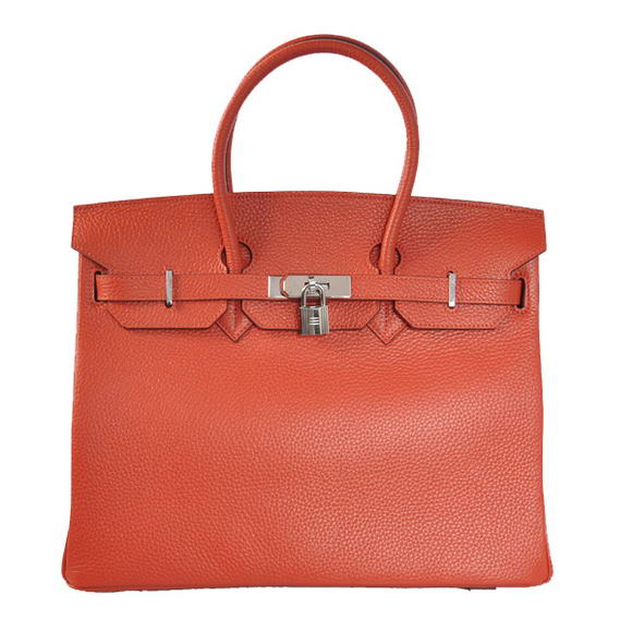 Hermes Birkin 35CM Tote Bags Togo Leather Mid Red Silver Hermes Birkin 35CM Tote Bags Togo Leather Mid Red Silver