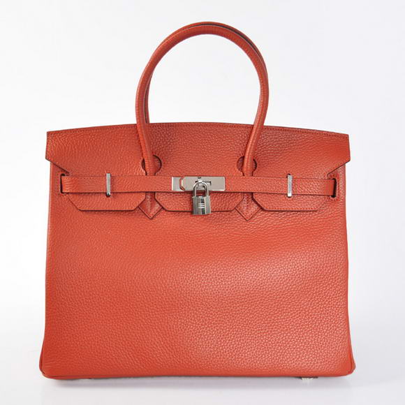 Hermes Birkin 35CM Tote Bags Togo Leather Mid Red Silver Hermes Birkin 35CM Tote Bags Togo Leather Mid Red Silver