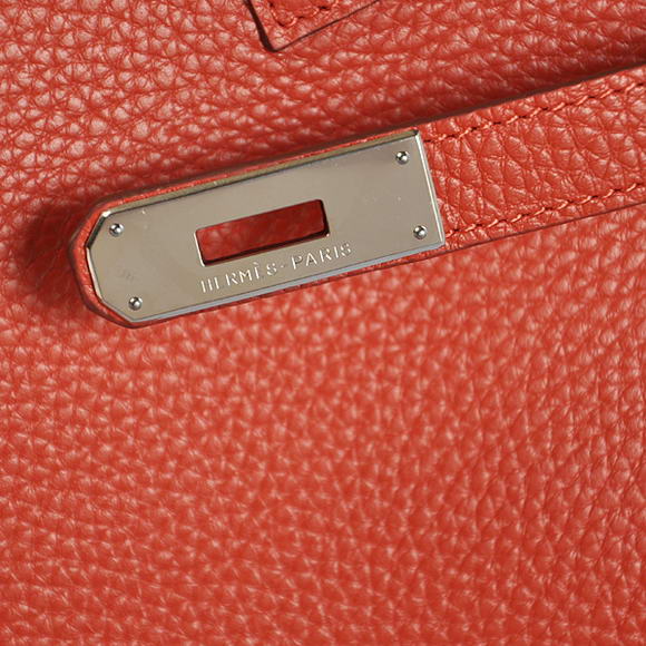 Hermes Birkin 35CM Tote Bags Togo Leather Mid Red Silver Hermes Birkin 35CM Tote Bags Togo Leather Mid Red Silver