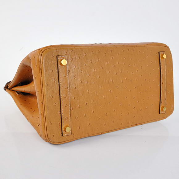 Hermes Birkin 35CM Tote Bags Ostrich Togo Leather Ocher Golden
